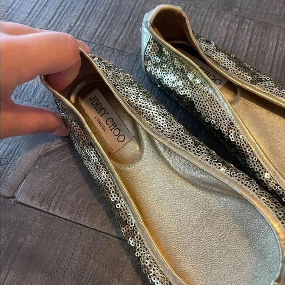 JIMMY CHOO walsh gold sequin size 6 - Picture 3 of 5